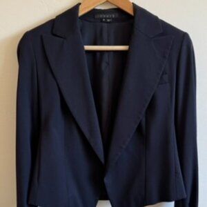 Theory Cropped Blazer Jacket Navy Blue | 00